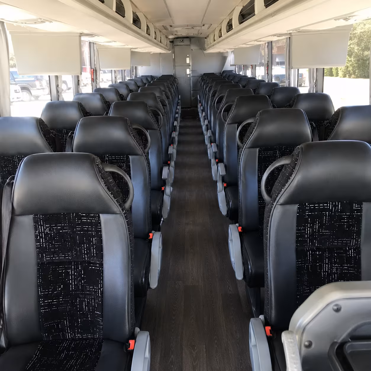 casper charter bus rental interior
