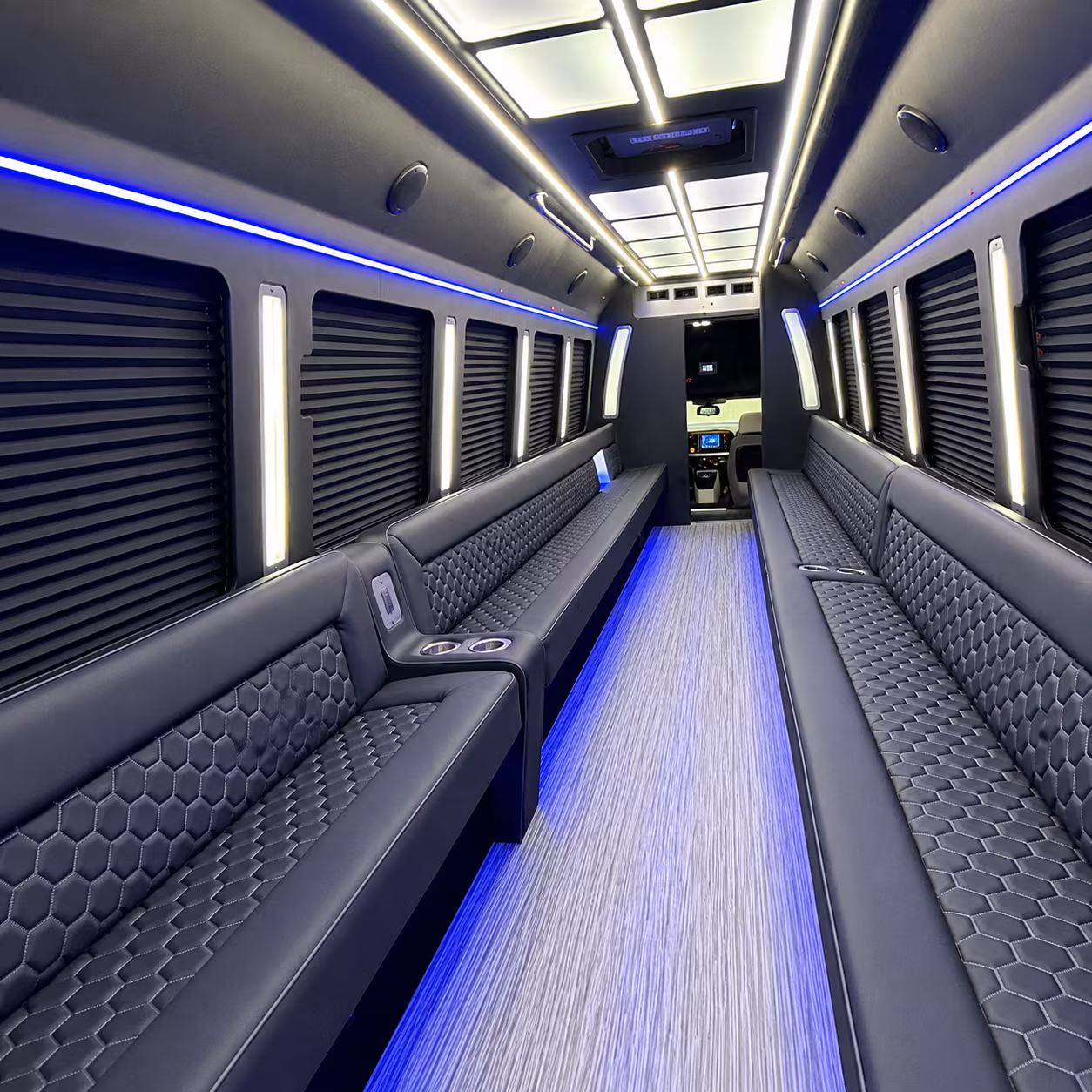 casper party bus rental interior